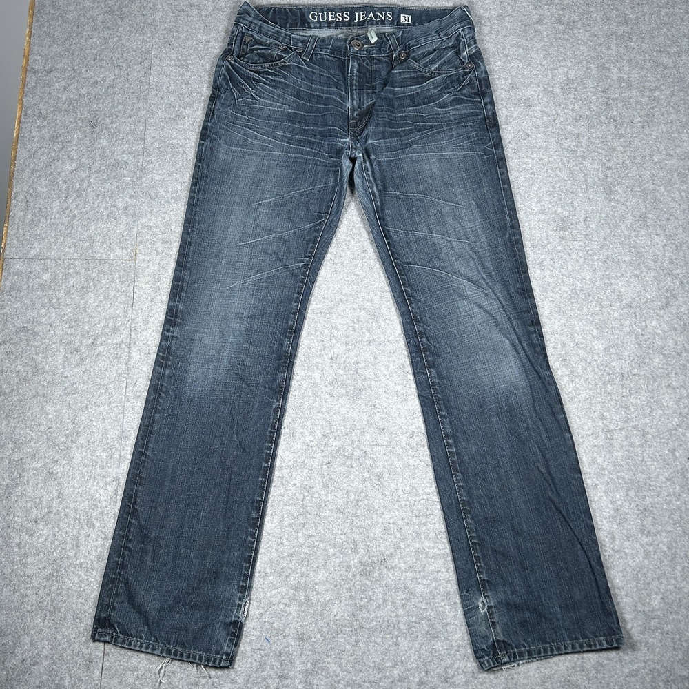 Vintage Guess Lincoln Slim Straight Denim Jeans Mens 31(30x32) Medium Blue Wash